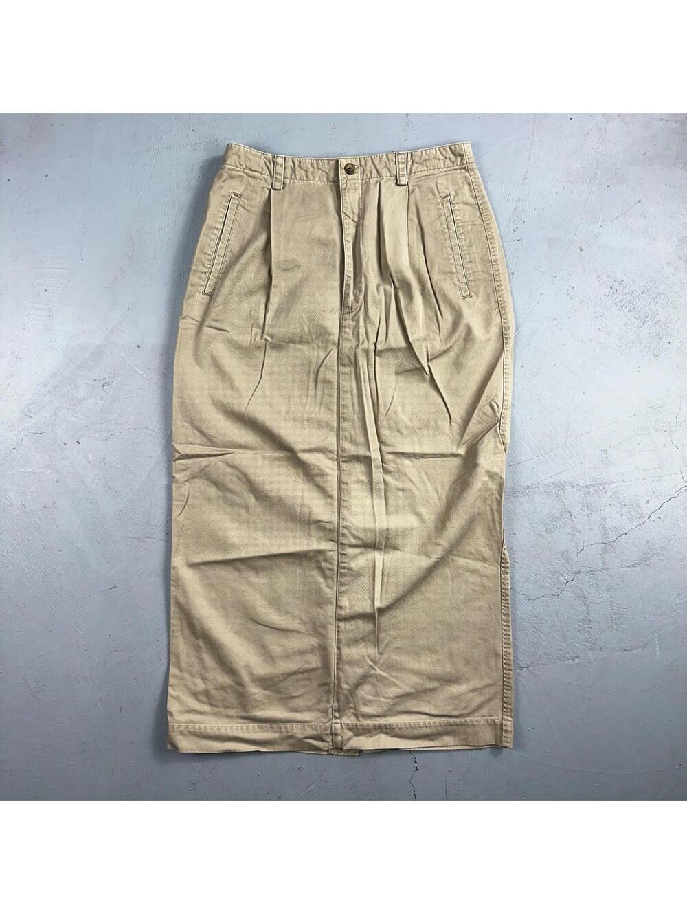 GAP KHAKIS Beige Y2K Front Pockets Knee Length Pencil Skirt Size 10 Chino Preppy